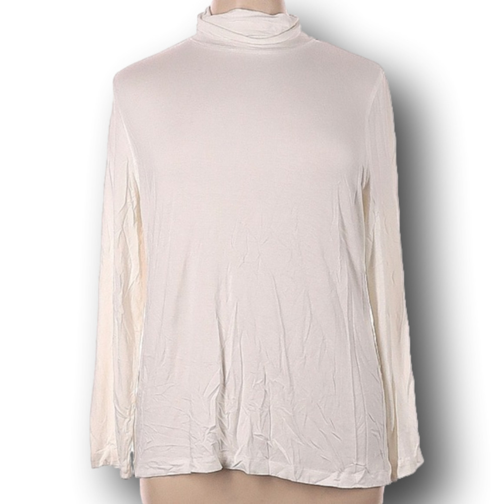 Draped Rayon Blend Turtleneck